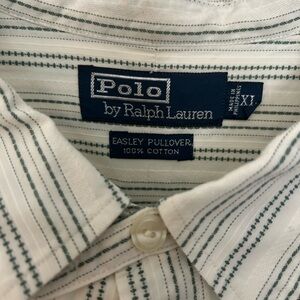 Polo by Ralph Lauren Men's Striped Shirt in White and Green